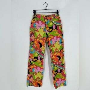 Jaded London Vintage Geometric Print Slouchy Boyfriend Fit Printed Jeans